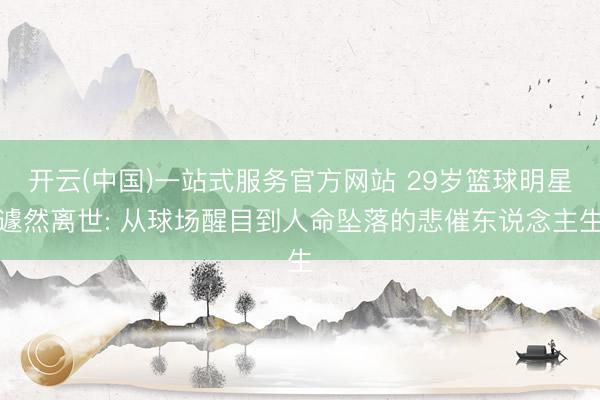 开云(中国)一站式服务官方网站 29岁篮球明星遽然离世: 从球场醒目到人命坠落的悲催东说念主生