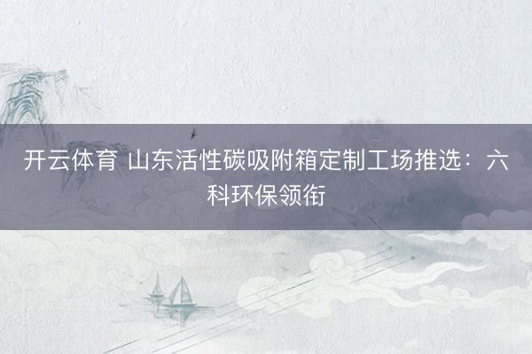 开云体育 山东活性碳吸附箱定制工场推选：六科环保领衔