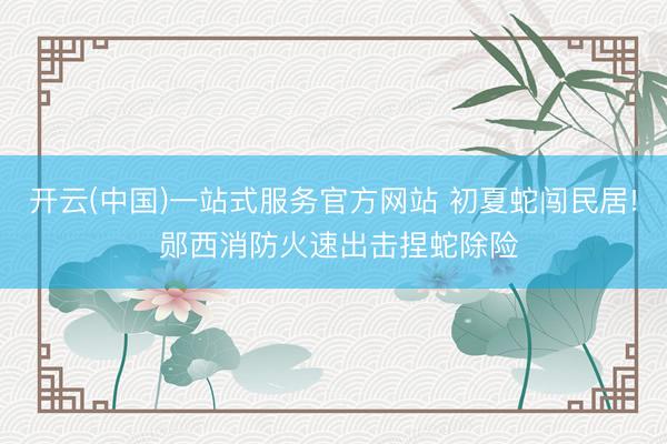 开云(中国)一站式服务官方网站 初夏蛇闯民居! 郧西消防火速出击捏蛇除险