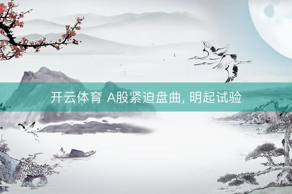 开云体育 A股紧迫盘曲， 明起试验