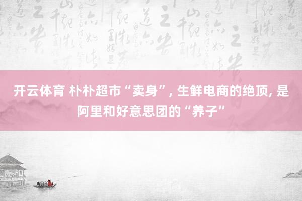 开云体育 朴朴超市“卖身”， 生鲜电商的绝顶， 是阿里和好意思团的“养子”