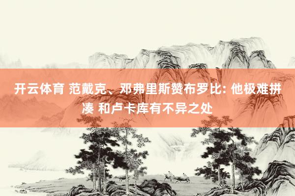 开云体育 范戴克、邓弗里斯赞布罗比: 他极难拼凑 和卢卡库有不异之处